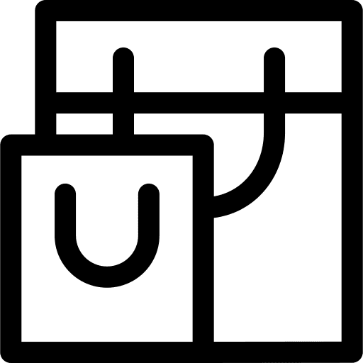 Shopping bag commerce and shopping shopping store shopper icon