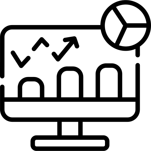 Bar chart information pc business and finance icon