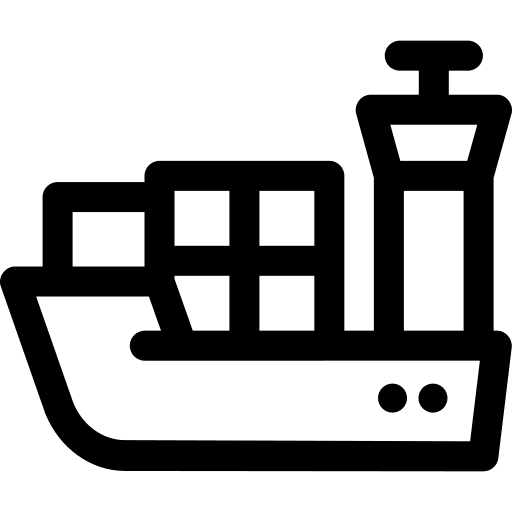 Boat cargo ship container shipping and delivery icon