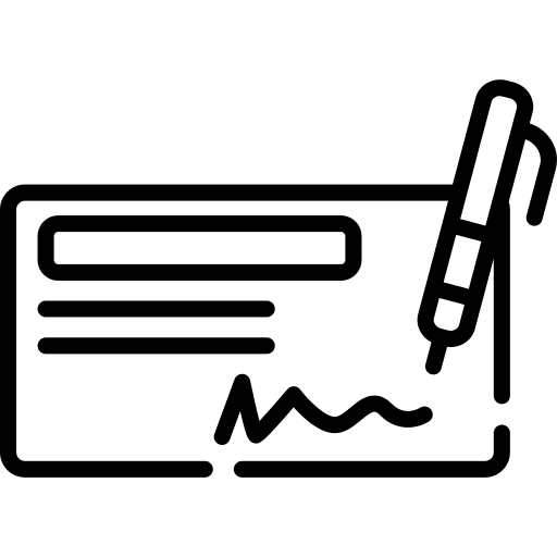 Cheque business and finance checking account currency icon