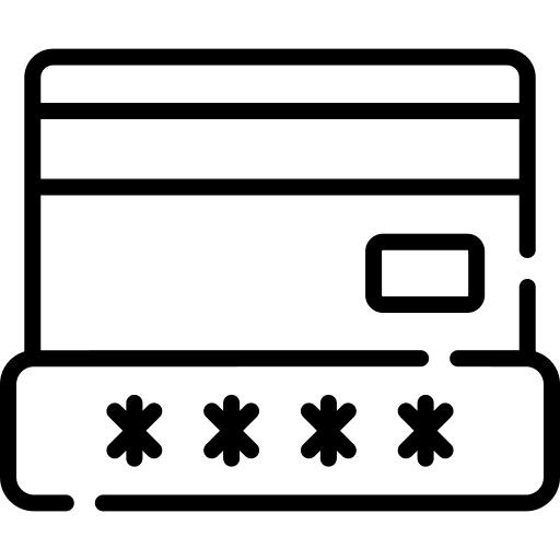 Password debit card business and finance blocked icon