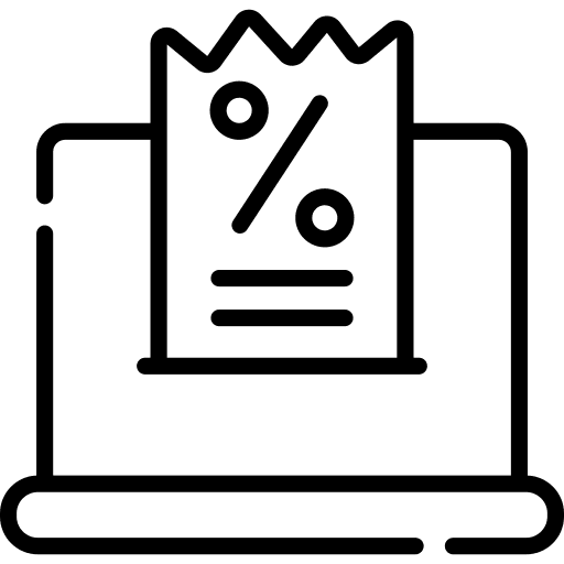 Receipt bill laptop invoice icon