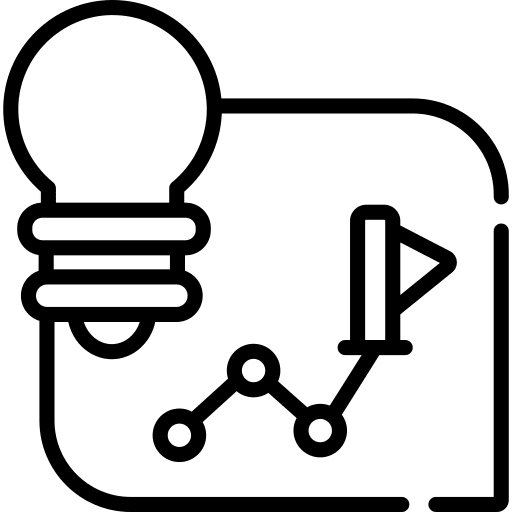 Strategy business and finance line chart strategy icon