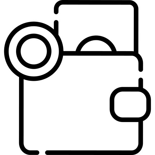 Wallet money holder notes icon