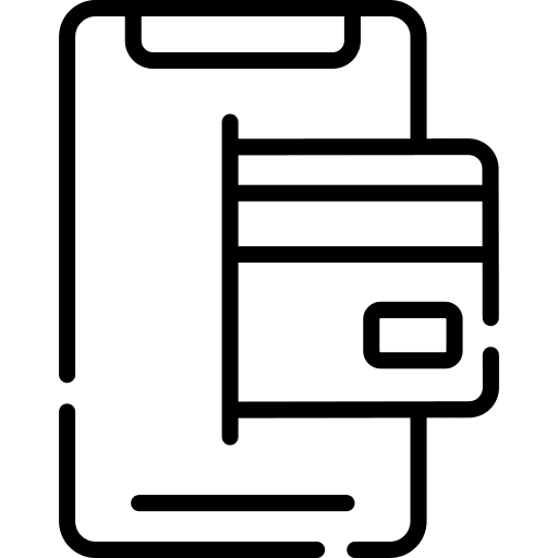 Atm smartphone business and finance card machine icon