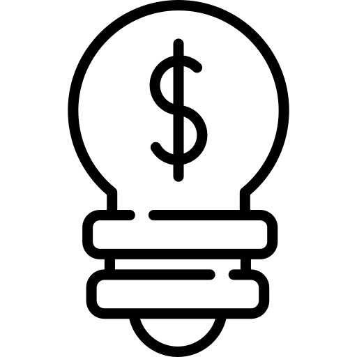 Idea light bulb money idea icon