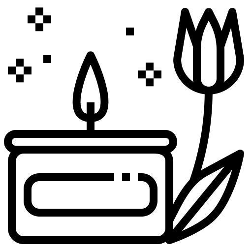 Aromatic candle care wellness beauty icon