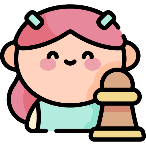 Chess player girl woman board games icon