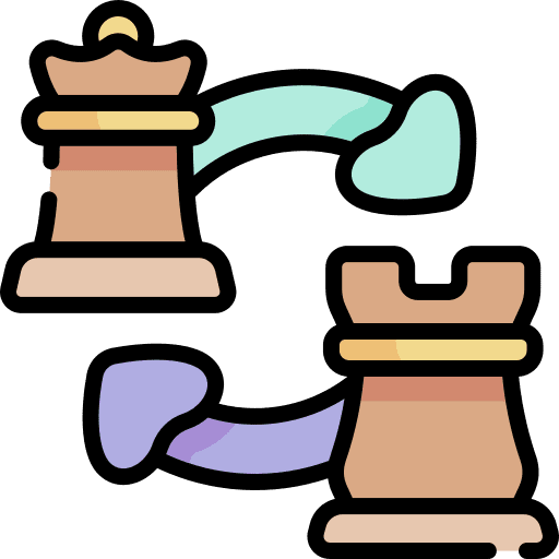 Castling entertainment strategy board game icon