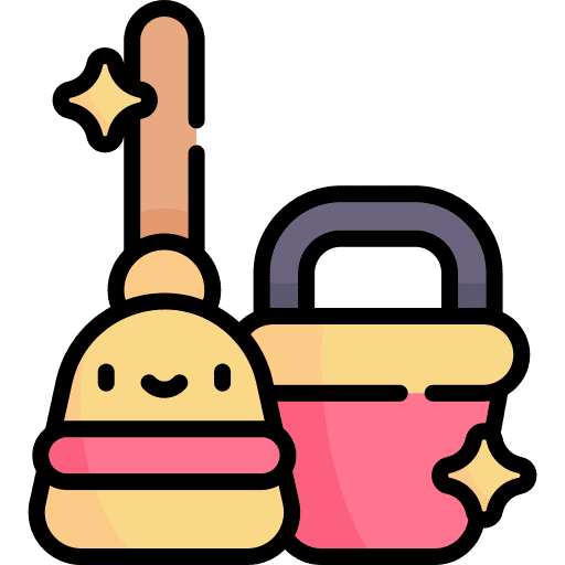 Clean house furniture and household bucket clean house icon