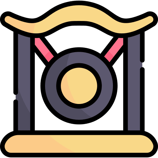 Gong orchestra percussion instrument oriental icon