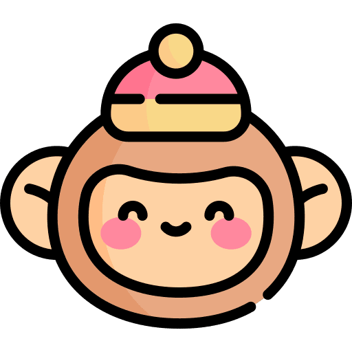 Monkey character chinese shapes and symbols icon