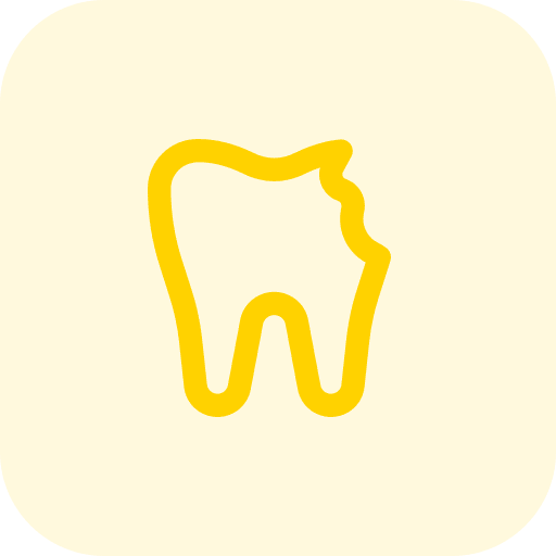 Chipped chipped mouth tooth icon