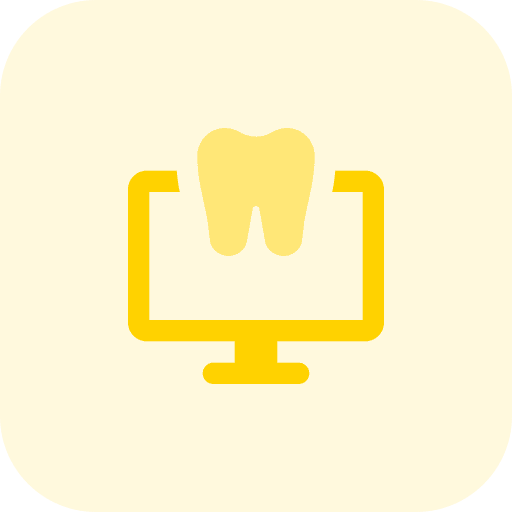 Computer healthcare and medical computer teeth icon