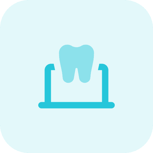 Laptop mouth teeth dental care icon
