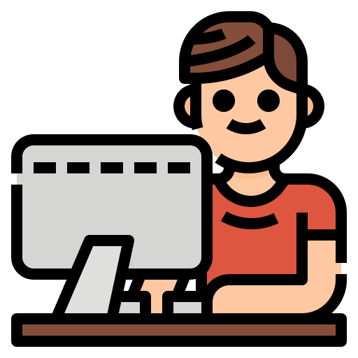 Computer user student learning icon
