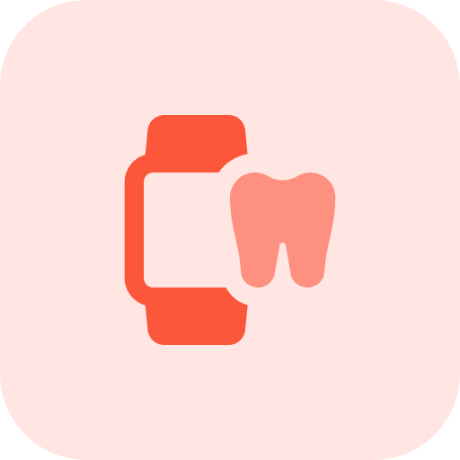 Smartwatch teeth dental care healthcare and medical icon