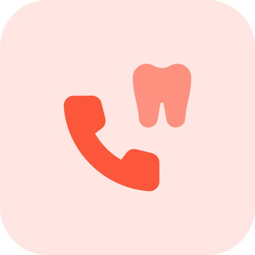 Telemedicine telephone call dental icon