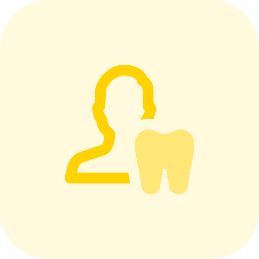 User dental care healthcare and medical teeth icon