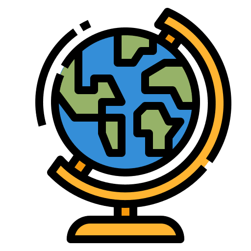 Geography world school class icon