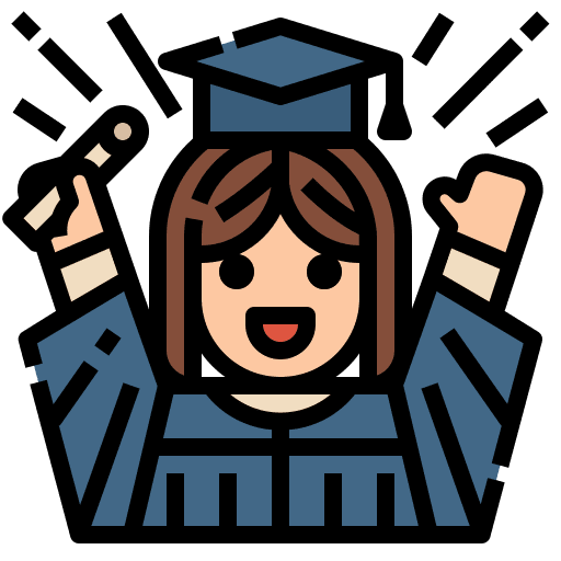 Graduate education class alumni icon