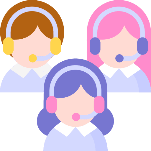 Call center service headset calls icon