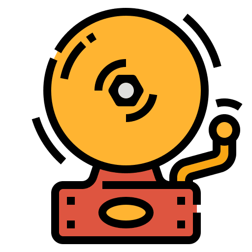 School bell notification school bell warning icon