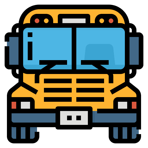 School bus transportation vehicle automobile icon