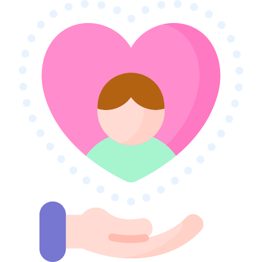 Care heart customer business and finance icon