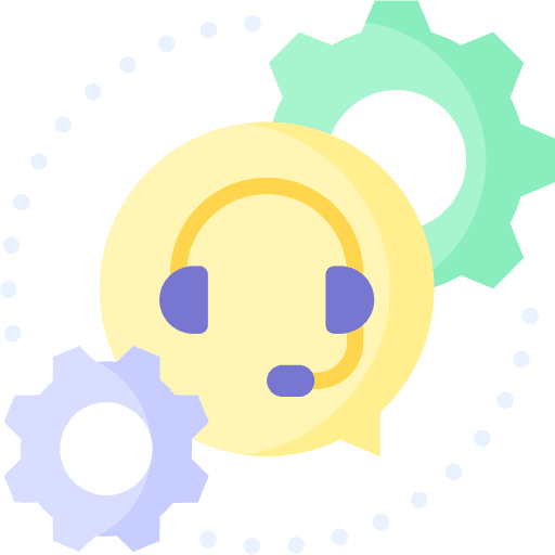 Support client support cogwheel technical support icon