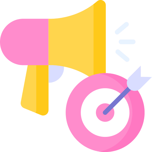 Marketing megaphone target aim icon