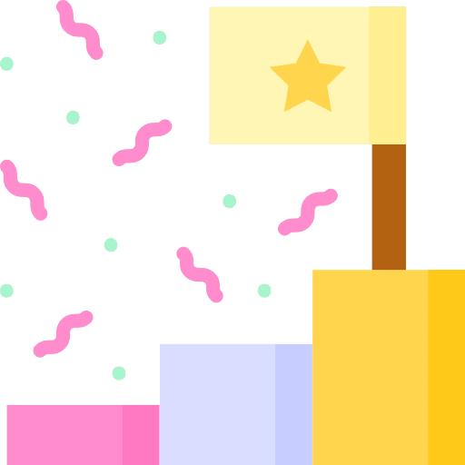 Success stairs success flag icon