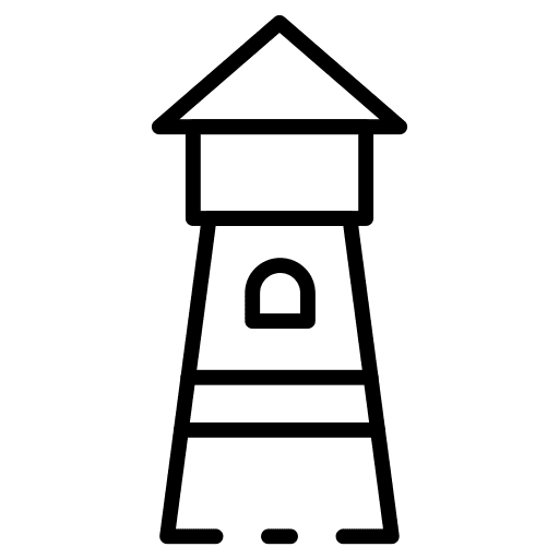 Lighthouse building architecture and city tower icon