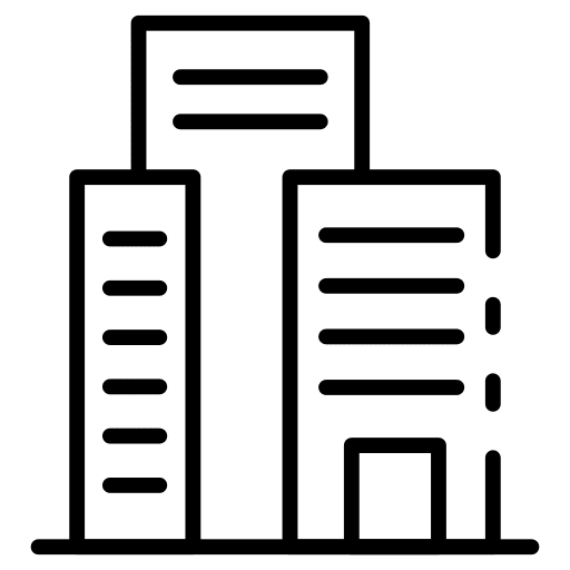 Office building architecture and city office icon