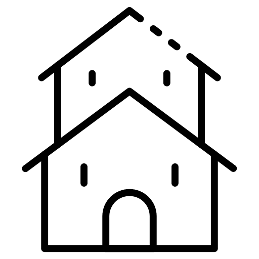 House architecture and city house property icon