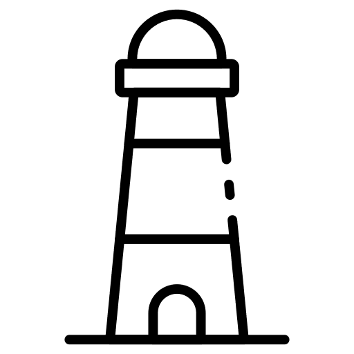 Lighthouse tower architecture and city lighthouse icon