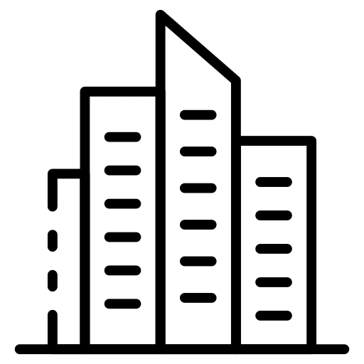 Building architecture and city office skyline icon