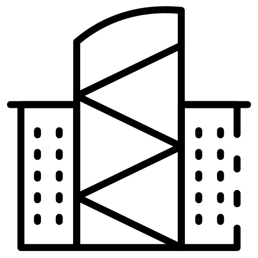 Hotel modern property city icon