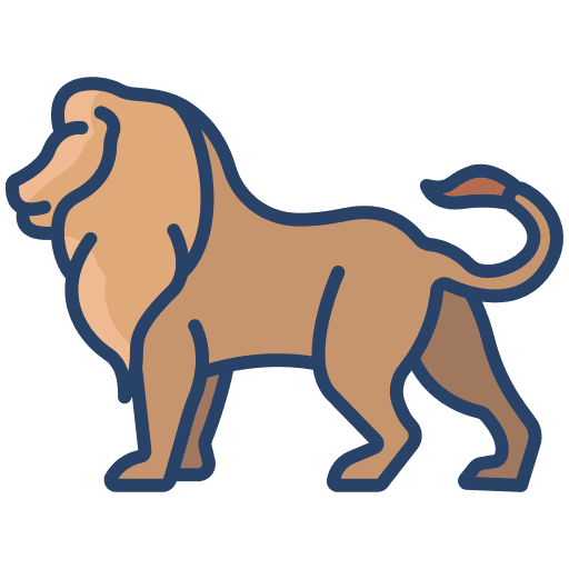 Lion wild life zoo mammals icon