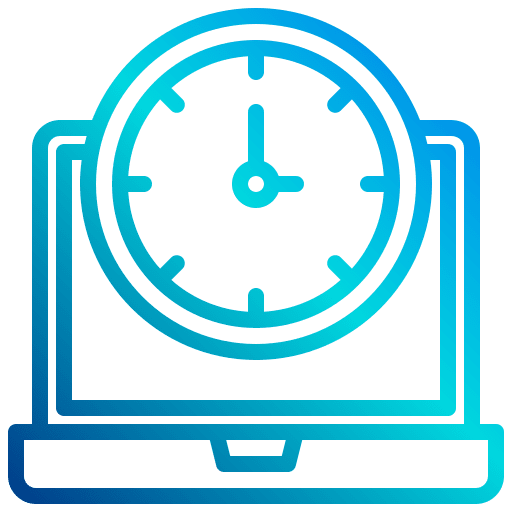 Clock monitor computer time icon