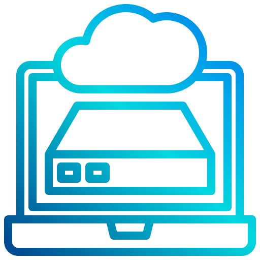 Cloud laptop network cloud icon
