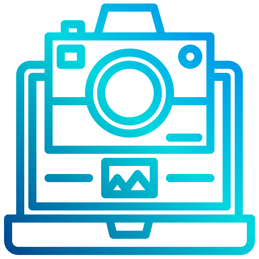 Camera laptop computer photo icon