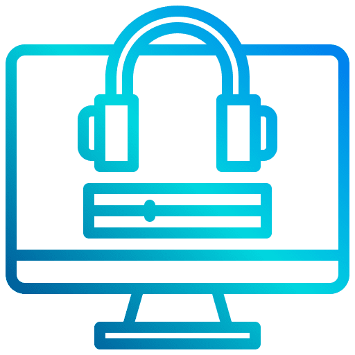 Music player computer monitor music and multimedia icon