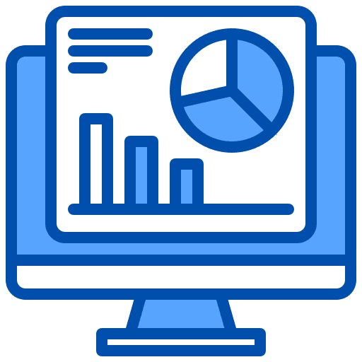 Analysis computer business and finance electronics icon