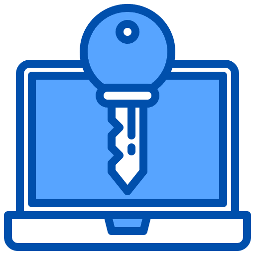 Key laptop key secure icon