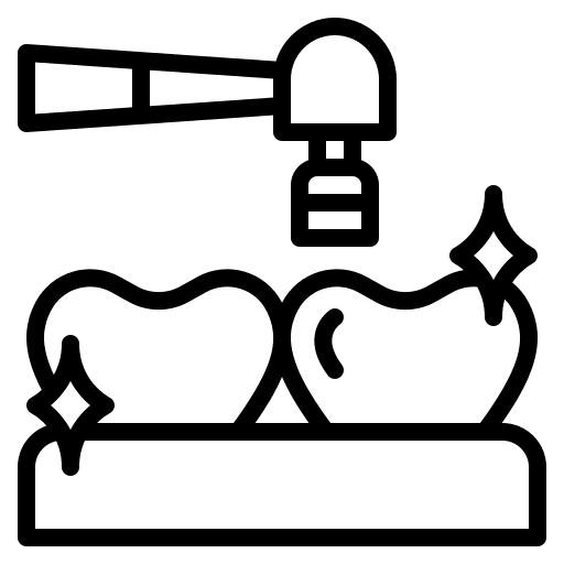 Dental cleaning tooth polishing healthcare and medical icon