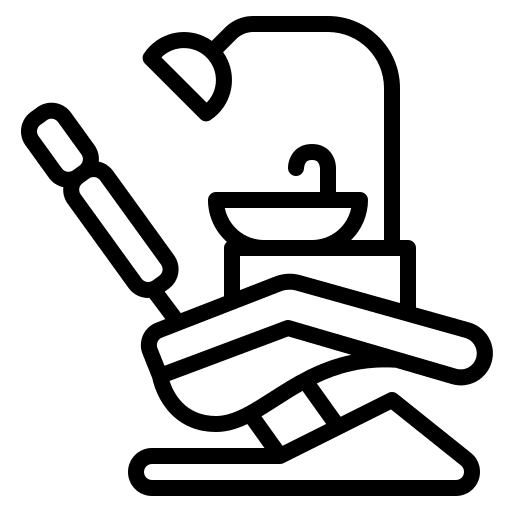 Dentist chair dental care medical health care icon