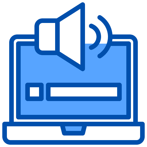 Sound volume up music laptop icon