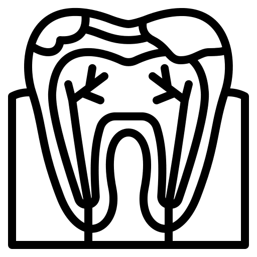 Decayed cavity healthcare and medical dental icon