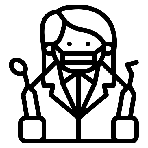 Dentist dental care healthcare and medical brunnette icon